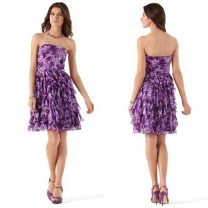 White House Black Market Purple Cascade Dress